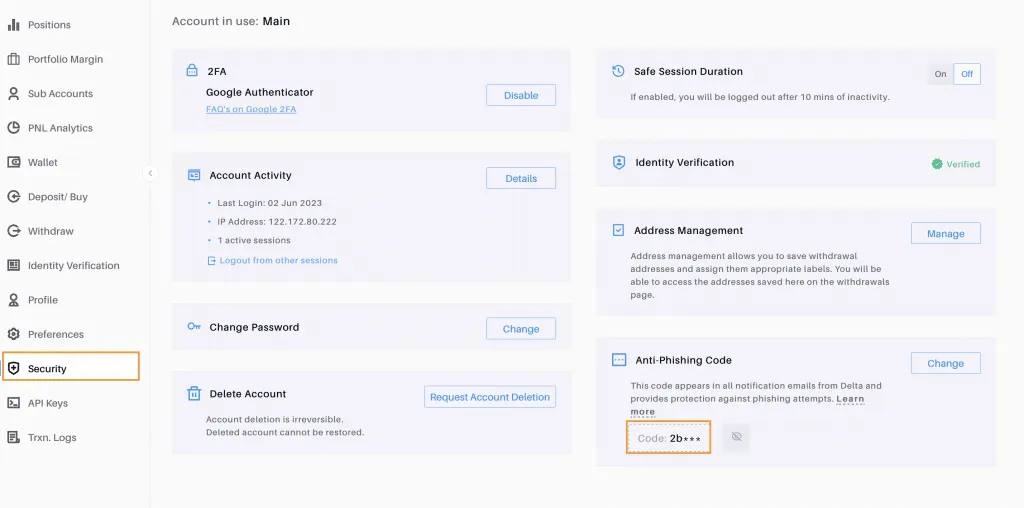 Delta-Exchange-security