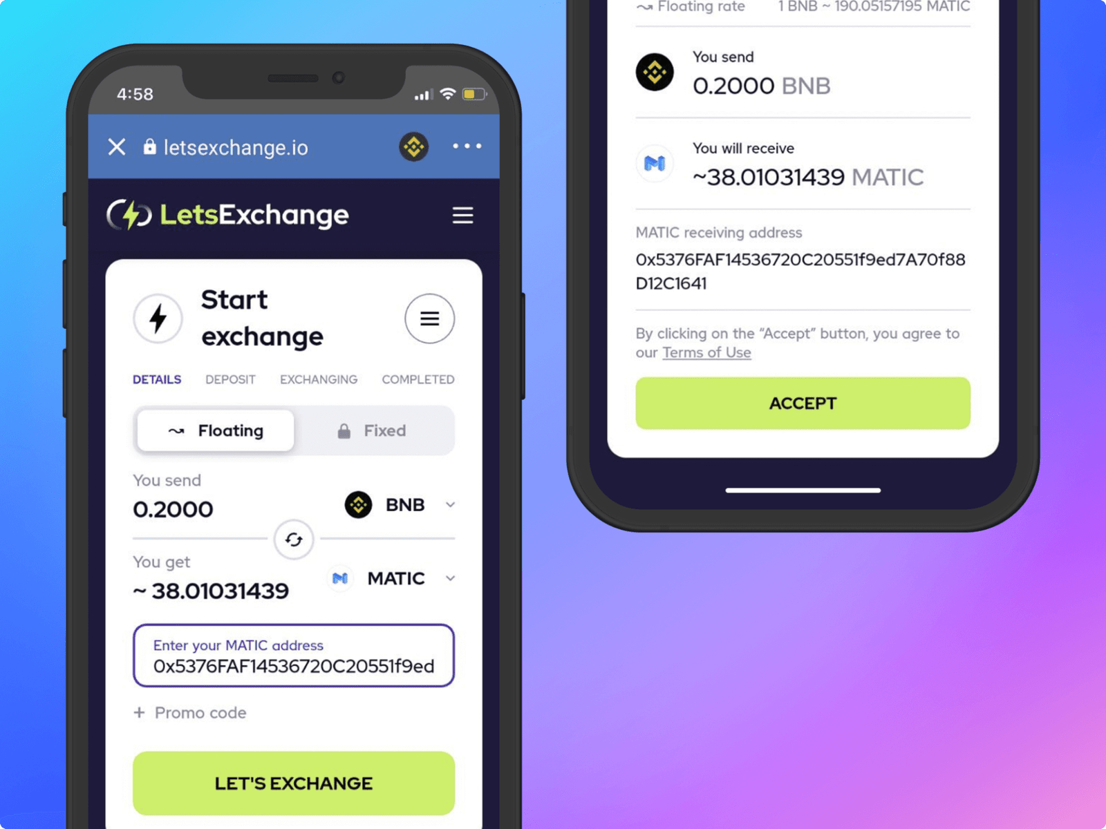 LetsExchange-design-app