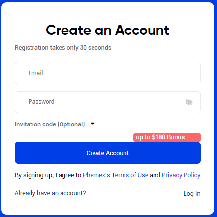 open-account-on-phemex
