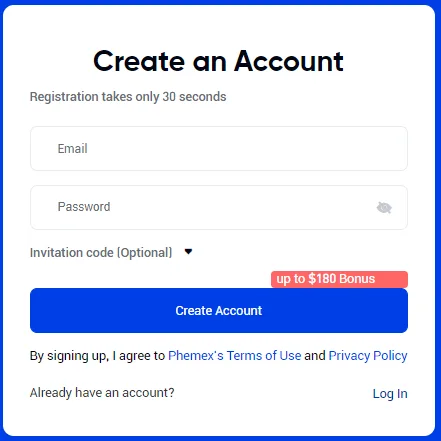 open-account-on-phemex