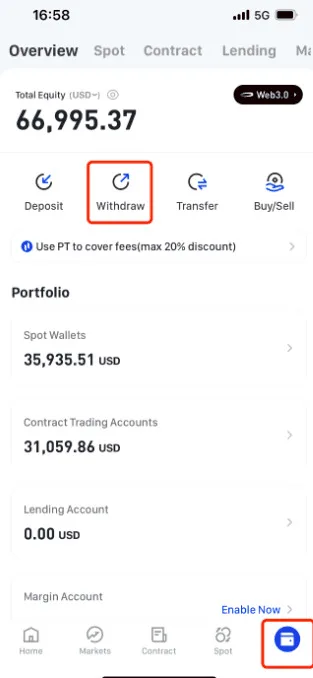 withdrawal-on-phemex